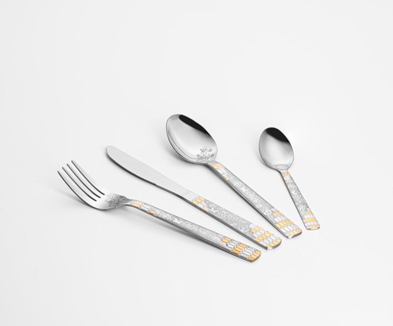 Dream 1006 Cutlery Set with Leather Bag 86-Pieces Set, Multicolor